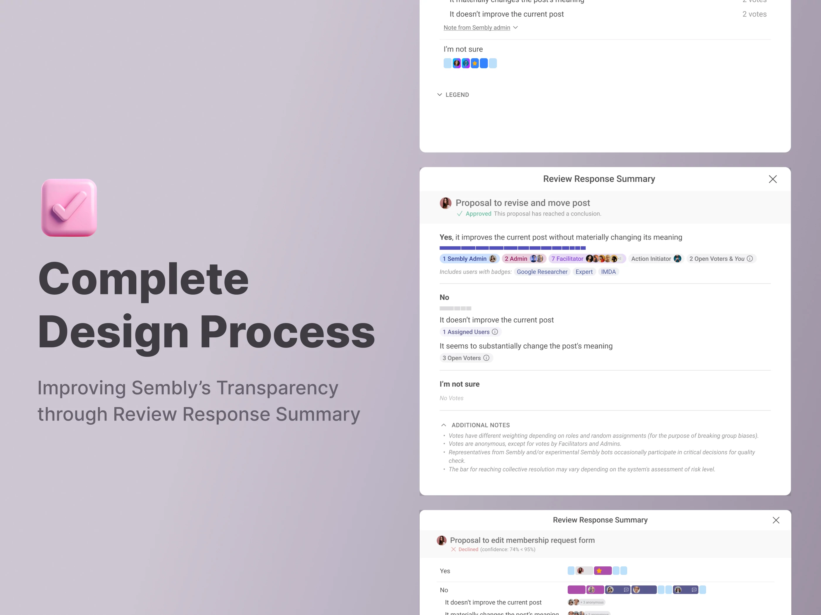 Designing Sembly's Consensus Summary
